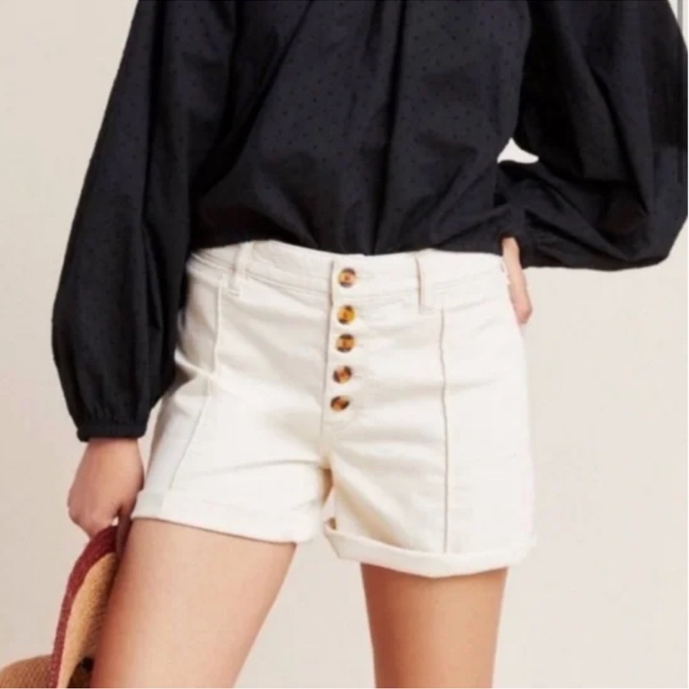 Pilcro and the Letterpress Stylish high rise Button-Up Women's Shorts